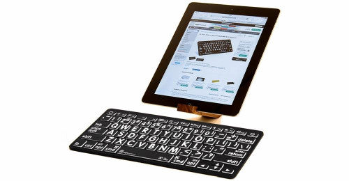 LargePrint White on Black Bluetooth Mini Keyboard for Mac - UK English LargePrint White on Black Bluetooth Mini Keyboard for Mac - UK English
